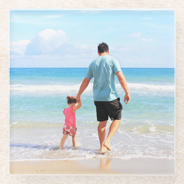 Create Your Own Photo Glass Coaster Gift Glasuntersetzer (Vorderseite)