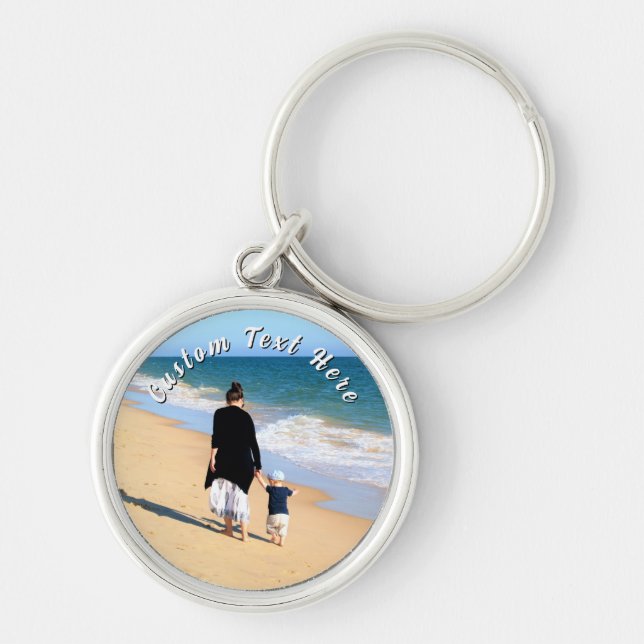 Create Your Own Photo Keychains Gift Custom Text Schlüsselanhänger (Vorne)