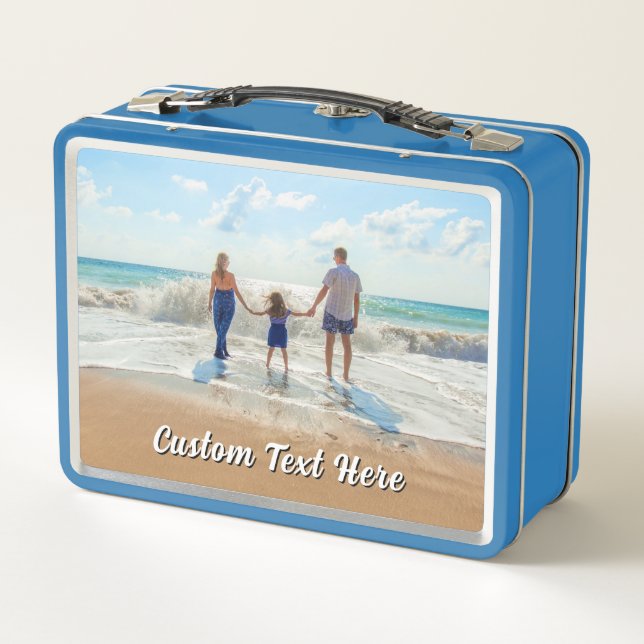 Create Your Own Photo Metal Lunch Box with Text (Rückseite)
