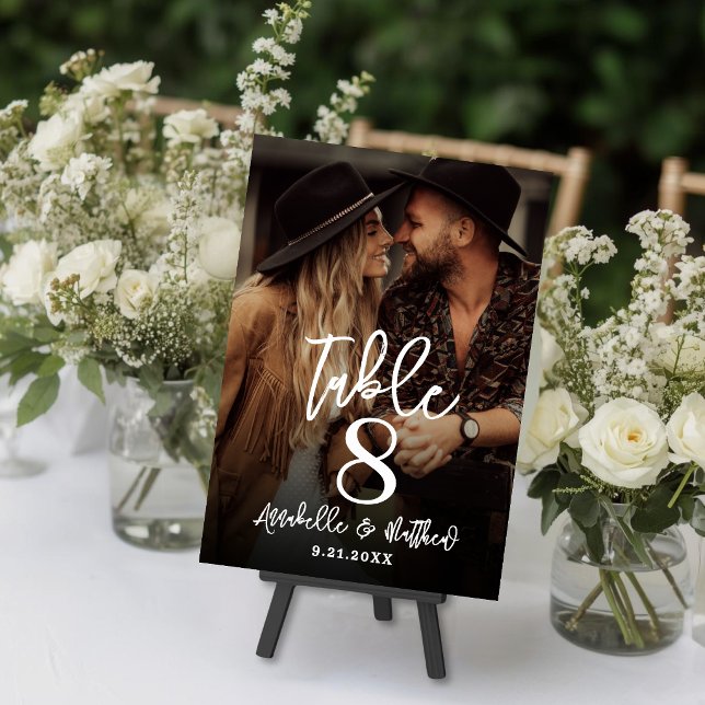 Create Your Own Photo Wedding Favor Table Sign Tischnummer (Create Your Own Photo Wedding Favor Table Sign Number )