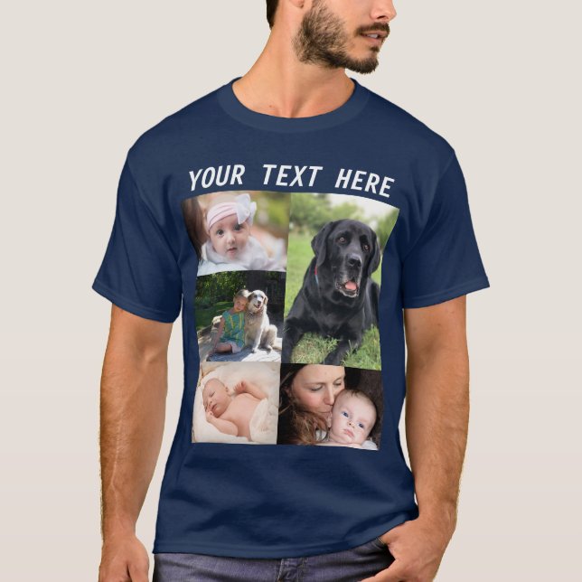 Create your own picture Collage Photo Family T-Shirt (Vorderseite)