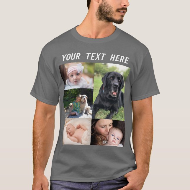 Create your own picture Collage Photo Family T-Shirt (Vorderseite)