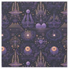 Create Your Own Purple & Gold Witchy Symbols Black Stoff