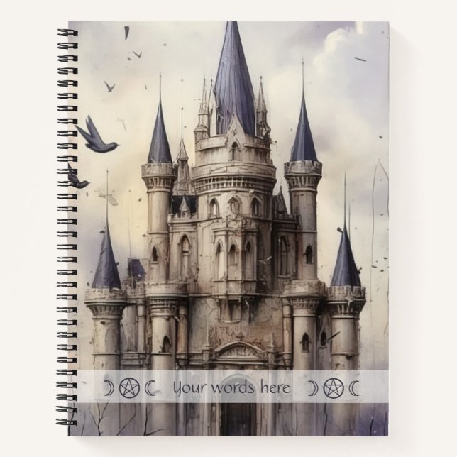 Create Your Own Purple Gothic Castle Ravens Notizbuch (Vorderseite)