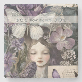 Create Your Own Purple Hedge Witch Botanical Steinuntersetzer