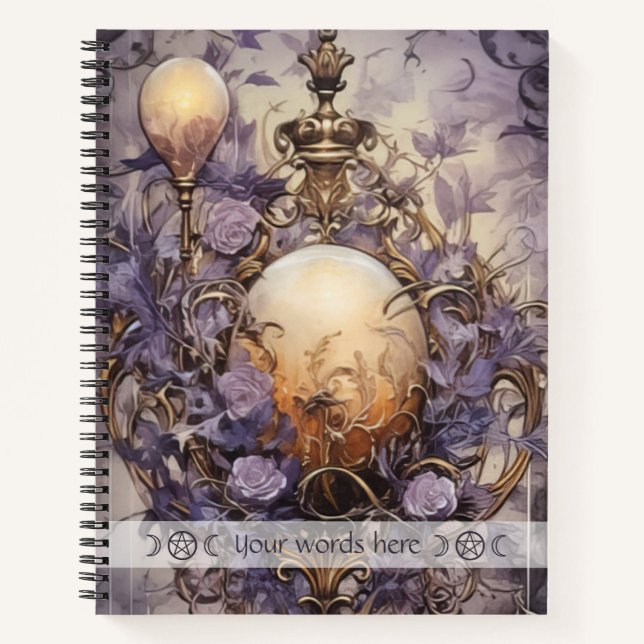 Create Your Own Purple Roses Garden Lamp Floral Notizbuch (Vorderseite)