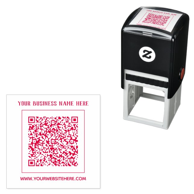 Create Your Own QR Code Stamp Template Custom Text Permastempel (Beispiel)