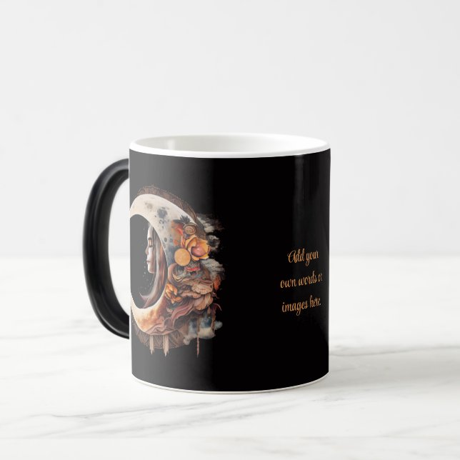 Create Your Own Quiet Boho Floral Moon Verwandlungstasse (Vorderseite Links)