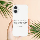 Create Your Own Quote iPhone 16 Hülle<br><div class="desc">Create your own quote iPhone case. Features your favorite inspirational quote,  song lyric,  funny saying,  bible verse or custom text in minimalist black and white typewriter style typography.</div>