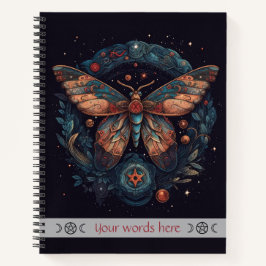 Create Your Own Red Blue Orange Fantasy Moth Notizbuch