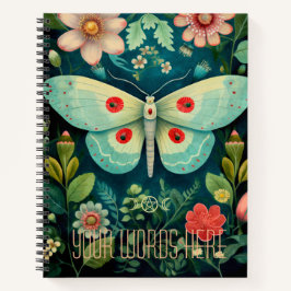 Create Your Own Red Green Floral Garden Moth Notizbuch