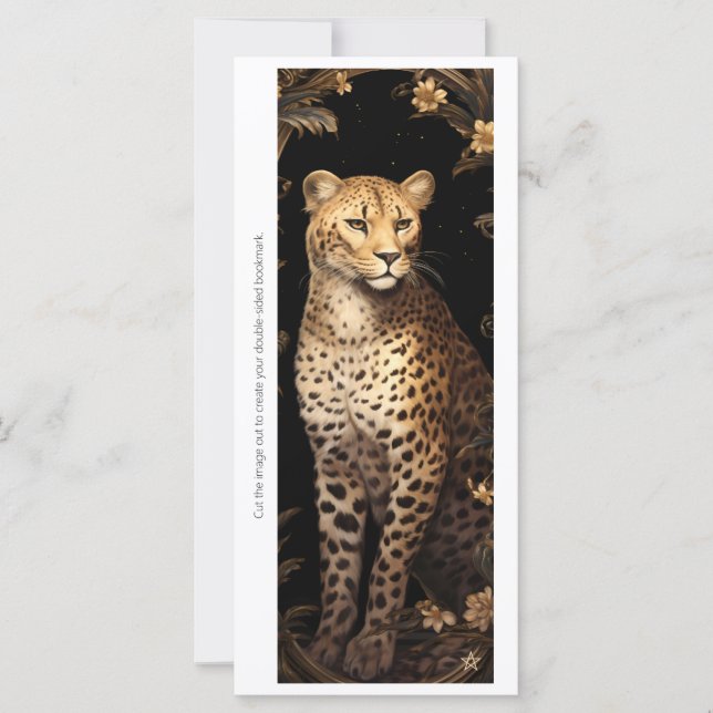 Create Your Own Regal Cheetah Floral Bookmark Card (Vorderseite)