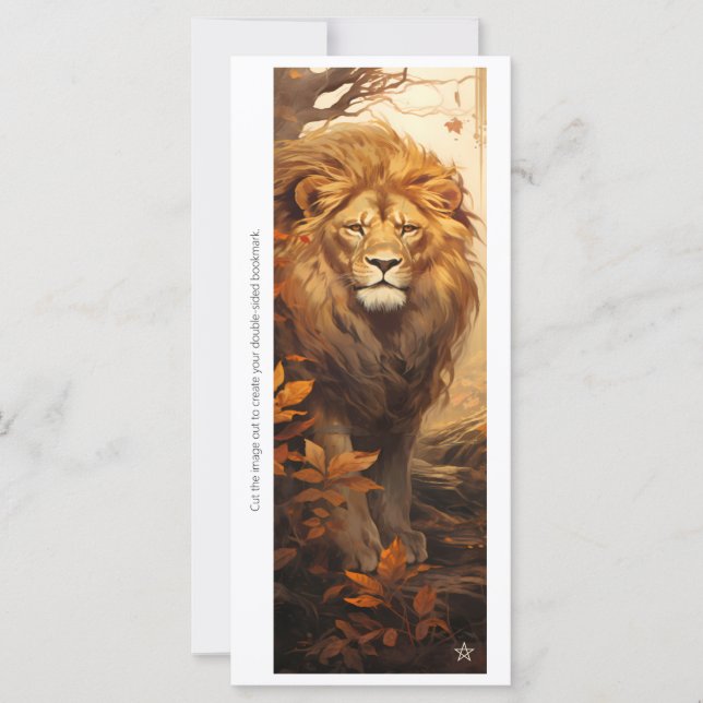 Create Your Own Regal Floral Lion Bookmark Card (Vorderseite)