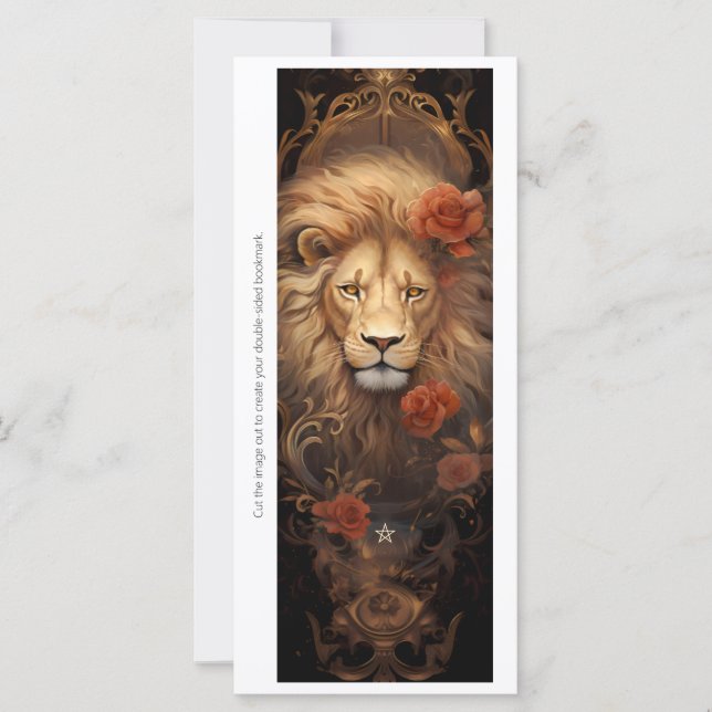 Create Your Own Regal Lion Roses Bookmark Card (Vorderseite)