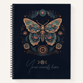 Create Your Own Retro Style Celestial Moth Totem Notizbuch