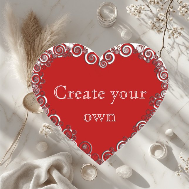 Create Your Own Romantic Heart  Herz-Aufkleber (Create Your Own Romantic Heart Heart Sticker)