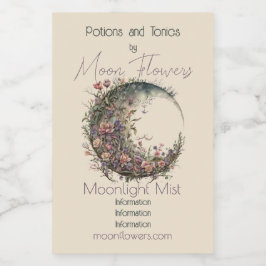 Create Your Own Romantic Roses Floral Moon Weinetikett