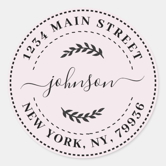 Create Your Own Round Return Address Runder Aufkleber (Vorderseite)