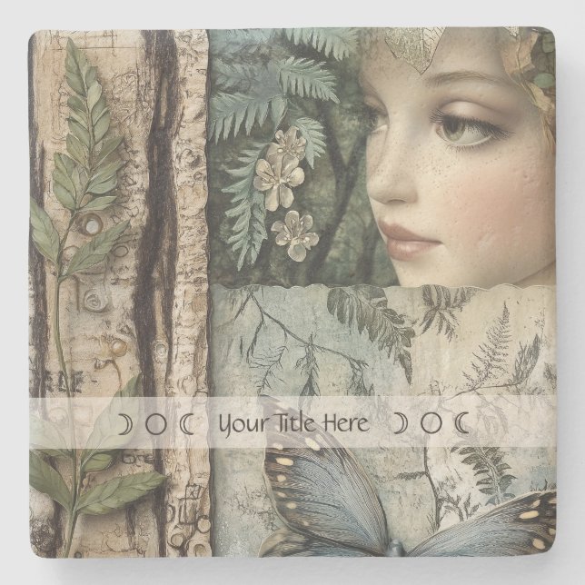 Create Your Own Secret Garden Botanical Witch Steinuntersetzer (Vorderseite)