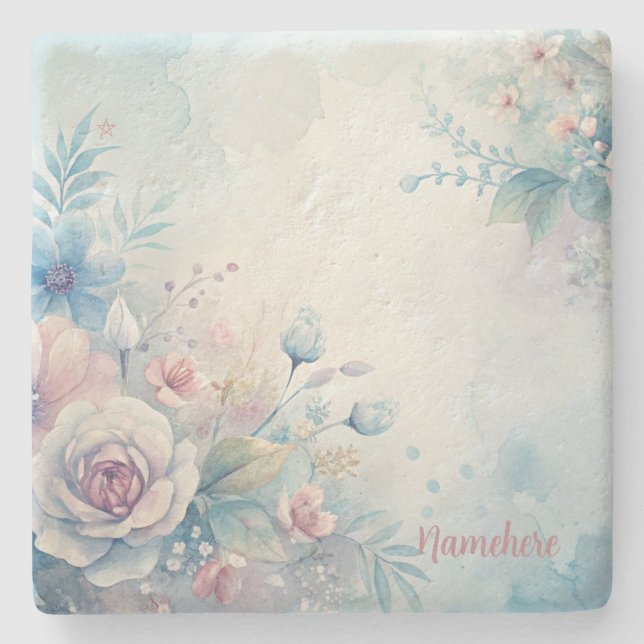 Create Your Own Shabby Chic Flower Bouquet Steinuntersetzer (Vorderseite)