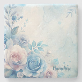 Create Your Own Shabby Chic Pink Blue Purple Roses Steinuntersetzer