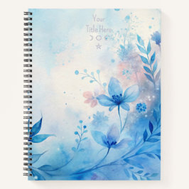 Create Your Own Shabby Chic Pink Blue Wildflowers Notizbuch