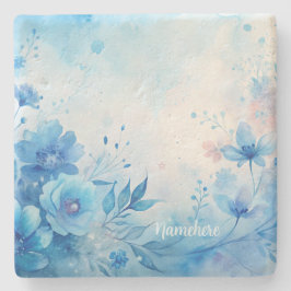 Create Your Own Shabby Chic Pink Blue Wildflowers Steinuntersetzer
