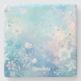 Create Your Own Shabby Chic Pink White Wildflowers Steinuntersetzer