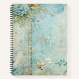 Create Your Own Shabby Chic Romantic Blue Peony Notizbuch