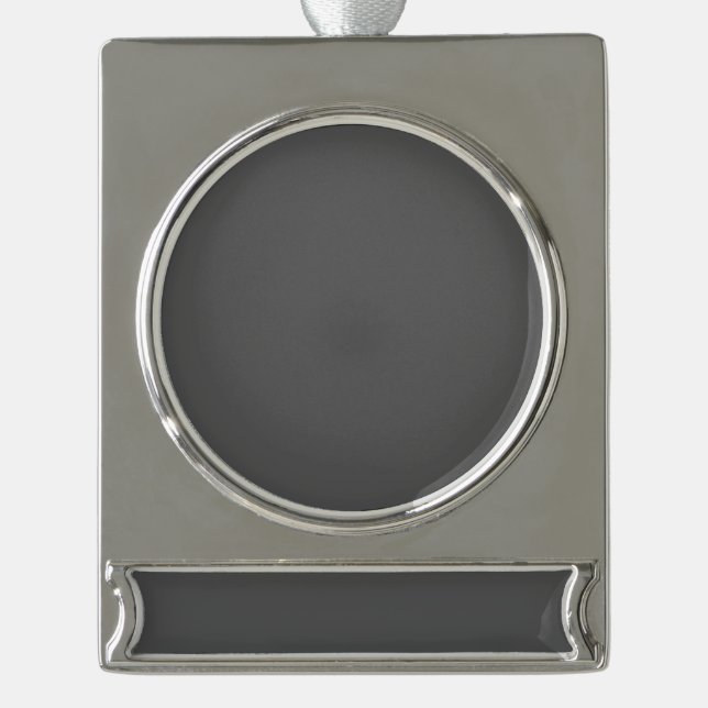 Create Your Own simple dark gray Banner-Ornament Silber (Vorderseite)