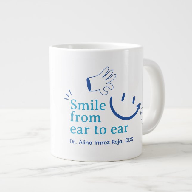 Create Your Own Sky Blue Denim Blue Personal  Jumbo-Tasse (Vorderseite Rechts)