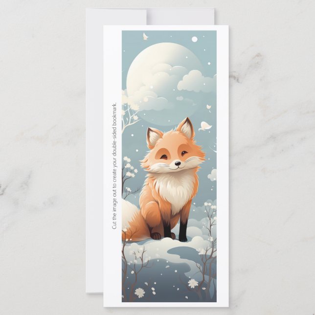 Create Your Own Snowy Red Fox Bookmark Card (Vorderseite)