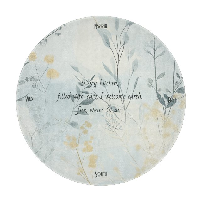 Create Your Own Soft Golden Flowers Minimalist Schneidebrett (Vorderseite)