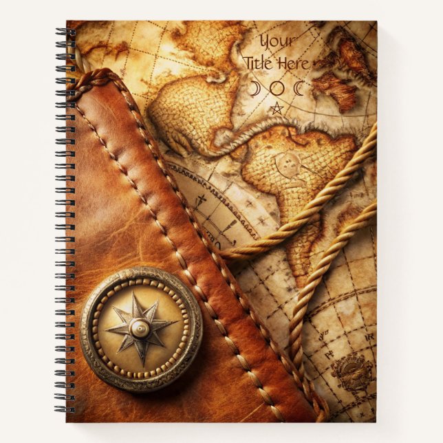 Create Your Own Sojourner Compass Rose Map Notizbuch (Vorderseite)