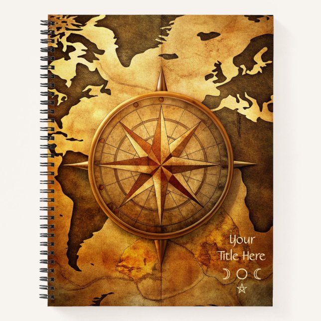Create Your Own Sojourner Compass Rose Notizbuch (Vorderseite)