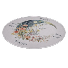 Create Your Own Spring Meadow Floral Crescent Moon Schneidebrett