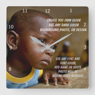 CREATE YOUR OWN  SQUARE WALL CLOCK QUADRATISCHE WANDUHR