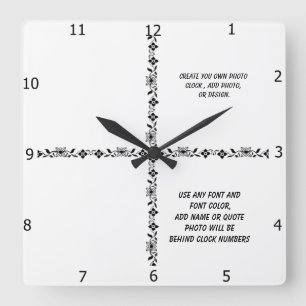 CREATE YOUR OWN   SQUARE WALL CLOCK QUADRATISCHE WANDUHR