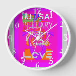 Create Your Own Stunning Hillary Stronger Together Wanduhr