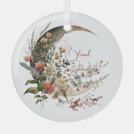 Create Your Own Summer Floral Crescent Moon Ornament Aus Glas