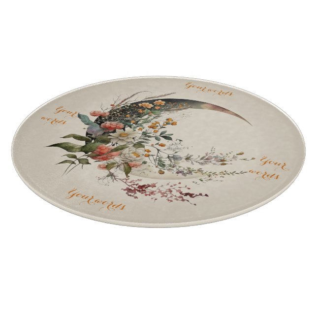 Create Your Own Summer Floral Crescent Moon Schneidebrett (Ecke)
