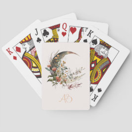 Create Your Own Summer Floral Crescent Moon Spielkarten