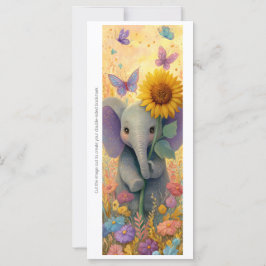 Create Your Own Sunflower Elephant Bookmark Card