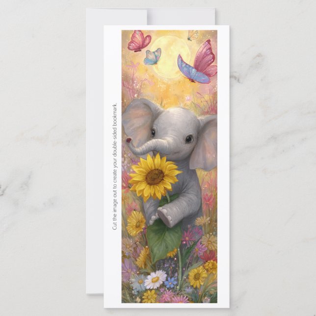 Create Your Own Sunlowers & Elephant Bookmark Card (Vorderseite)