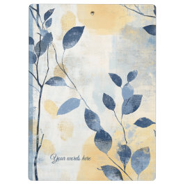 Create Your Own Sunny Blue Leaves Minimalist Klemmbrett