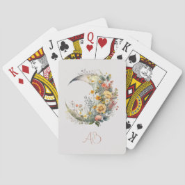 Create Your Own Sunny Floral Crescent Moon Spielkarten