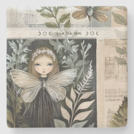 Create Your Own Surreal Butterfly Maiden Botanical Steinuntersetzer