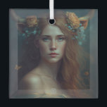 Create Your Own Taurus Sun Sign Zodiac Goddess Ornament Aus Glas<br><div class="desc">This ornament features magical, mystical artwork that you can customize by personalizing it for annual sacred wheel sabbats & other celebrations. They also make terrific gifts for friends, family & sister witches. Inspired by a desire to help others express themselves: their moods, thoughts, feelings, beliefs – all of the things...</div>