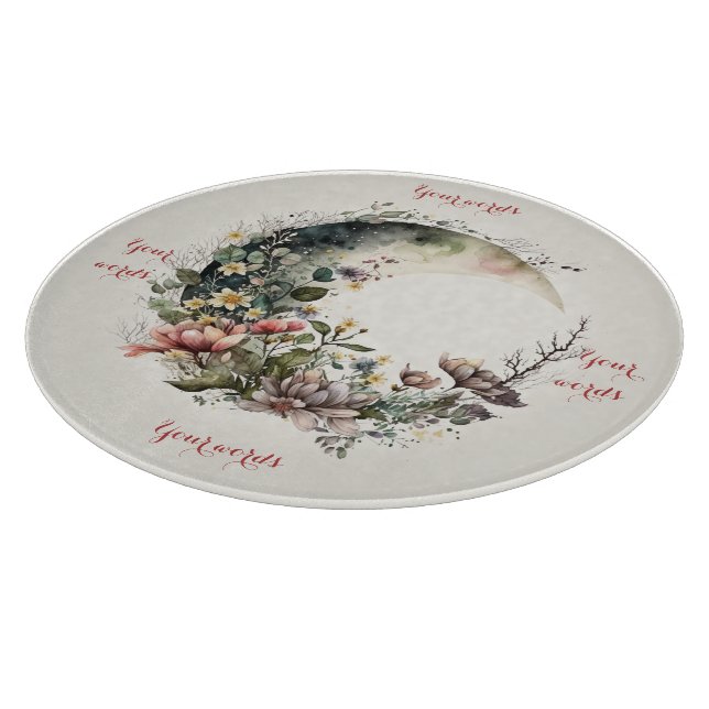 Create Your Own Tea Roses Floral Crescent Moon Schneidebrett (Ecke)