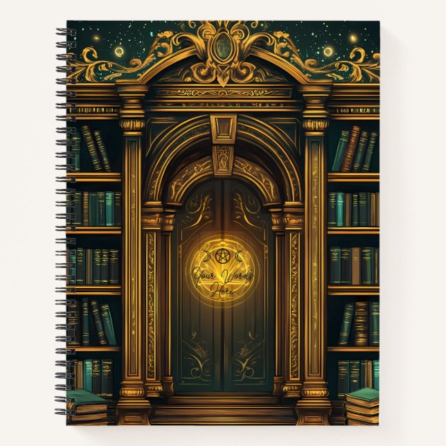 Create Your Own Teal Enchanted Secret Library Notizbuch (Vorderseite)